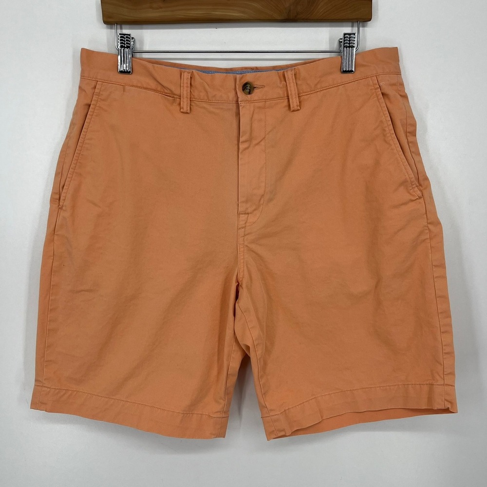 Polo Ralph Lauren Mens Orange Stretch Classic Fit Chino Shorts Size 32